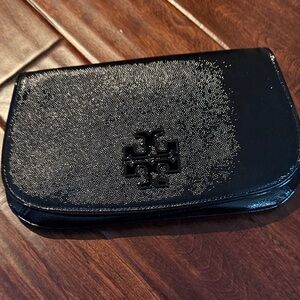 Tory Burch Shimmering Black Clutch